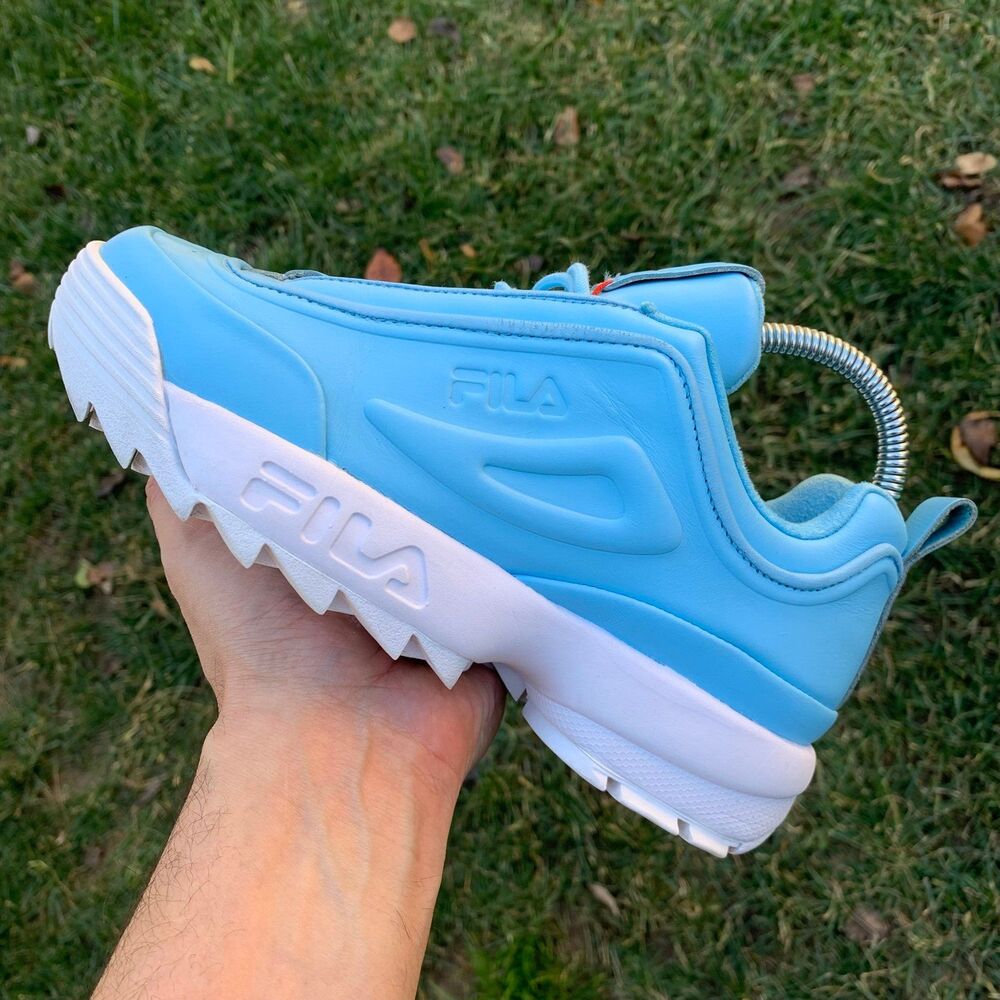 Womens Fila Disruptor Zero blue leather shoes size 6